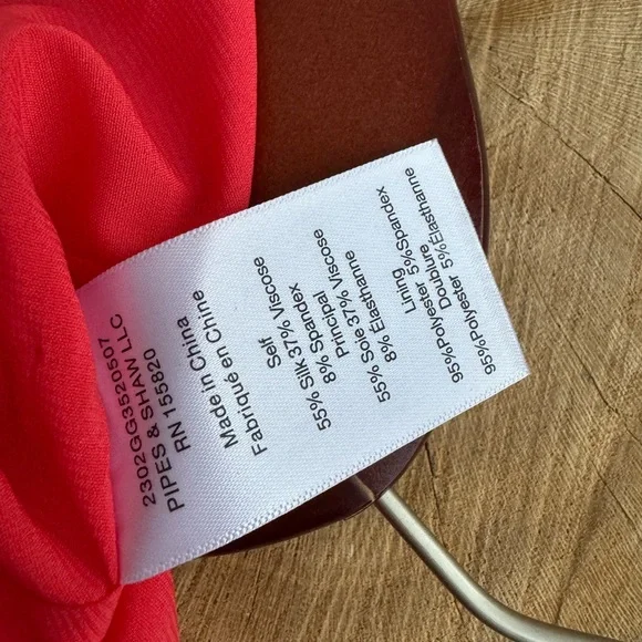 VERONICA BEARD Fay La Chain-detail Dress In Papaya Long Sleeve Size 4 NWOT - Picture 12 of 13